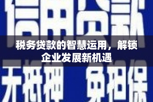 青原税务贷款的智慧运用，解锁企业发展新机遇